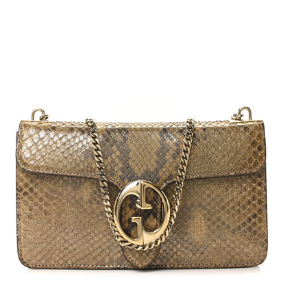 Gucci Metallic Snakeskin 1973 Chain Shoulder Bag Gold 1 of 10