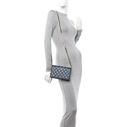 Chanel Iridescent Lambskin Quilted Pearl Wallet On Chain WOC Black 2 of 12