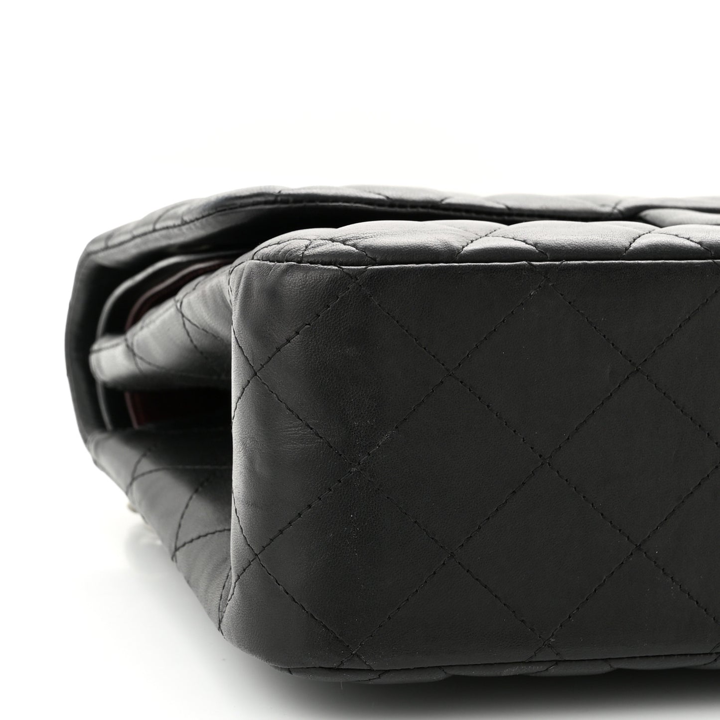 Lambskin Quilted Jumbo Double Flap Black