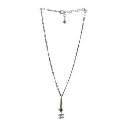 Chanel Ruthenium Crystal Flower CC Lariat Necklace 3 of 5