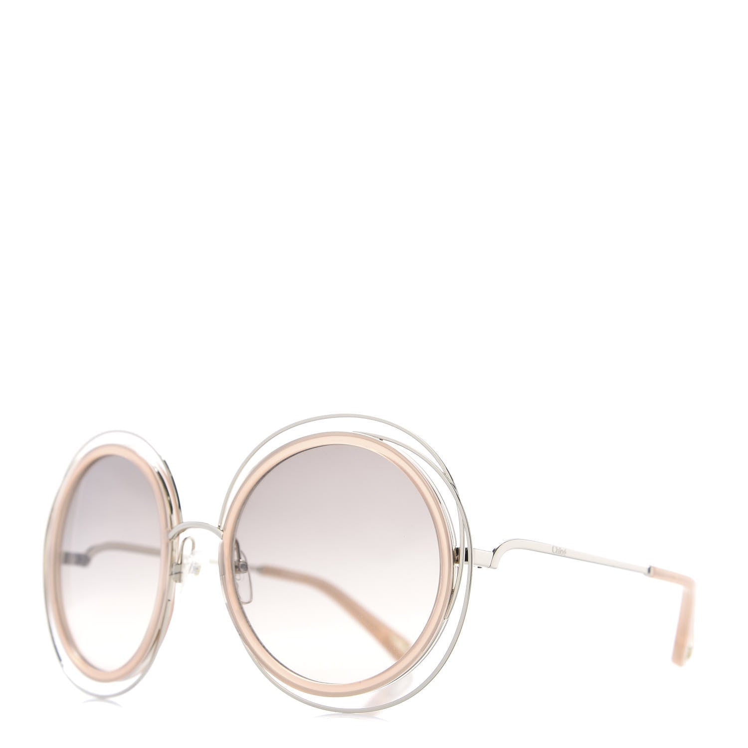 Chloe Oversized Round Carlina Sunglasses CE120S Peach Pink 1 of 8