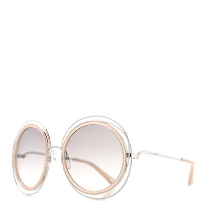 Chloe Oversized Round Carlina Sunglasses CE120S Peach Pink 1 of 8