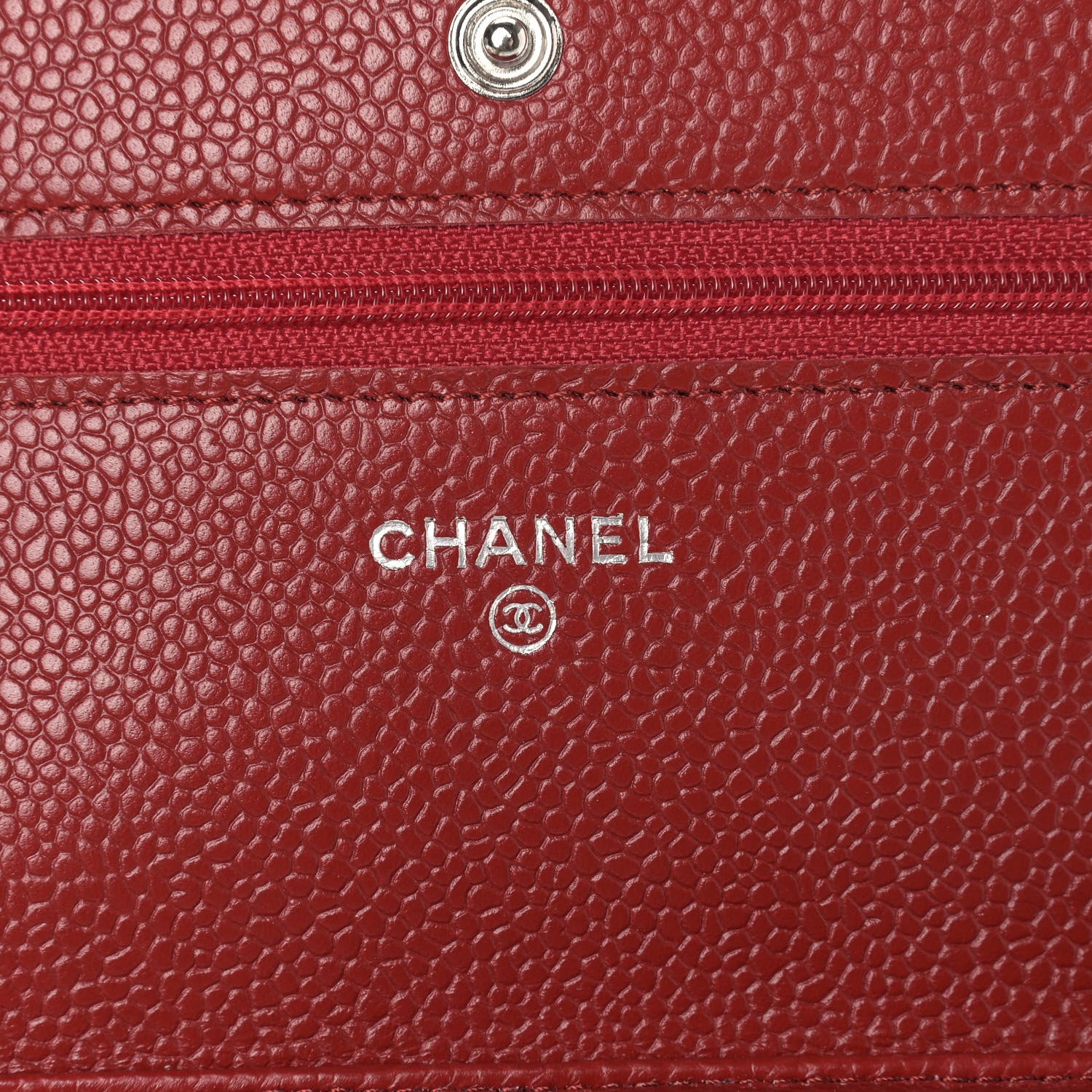 Chanel Caviar Quilted Wallet On Chain WOC Red 6 of 12
