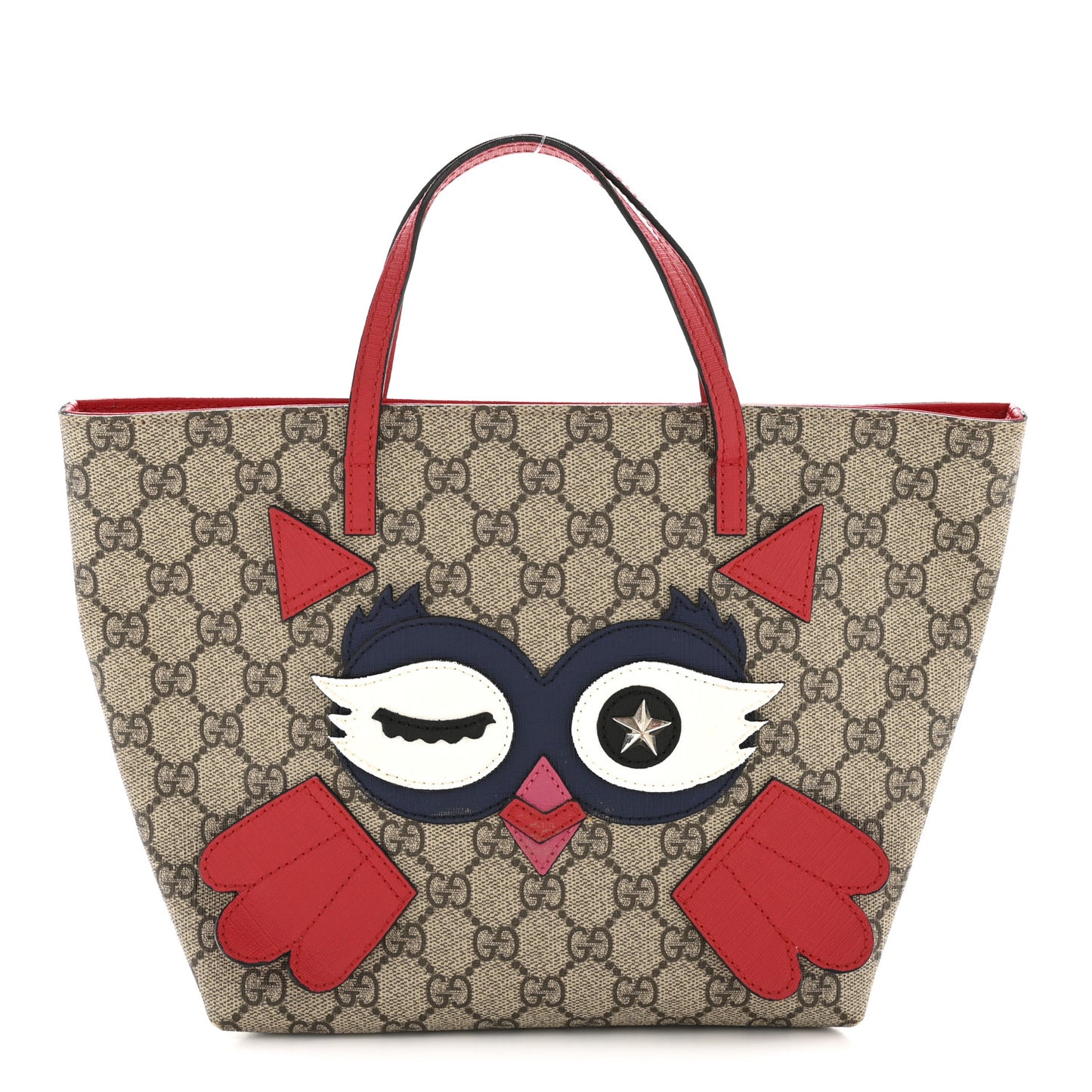 GG Supreme Monogram Kids Owl Tote