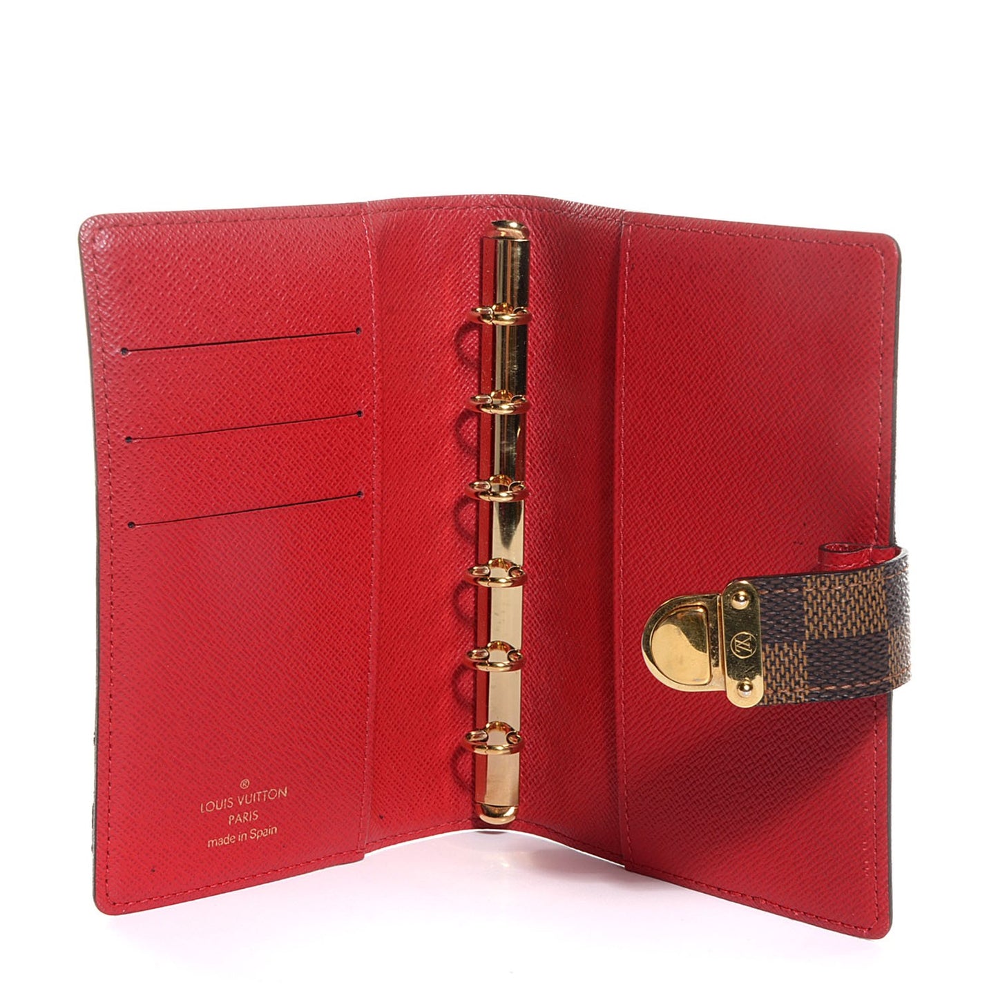 Damier Ebene Koala Small Ring Agenda Rouge Cover Red