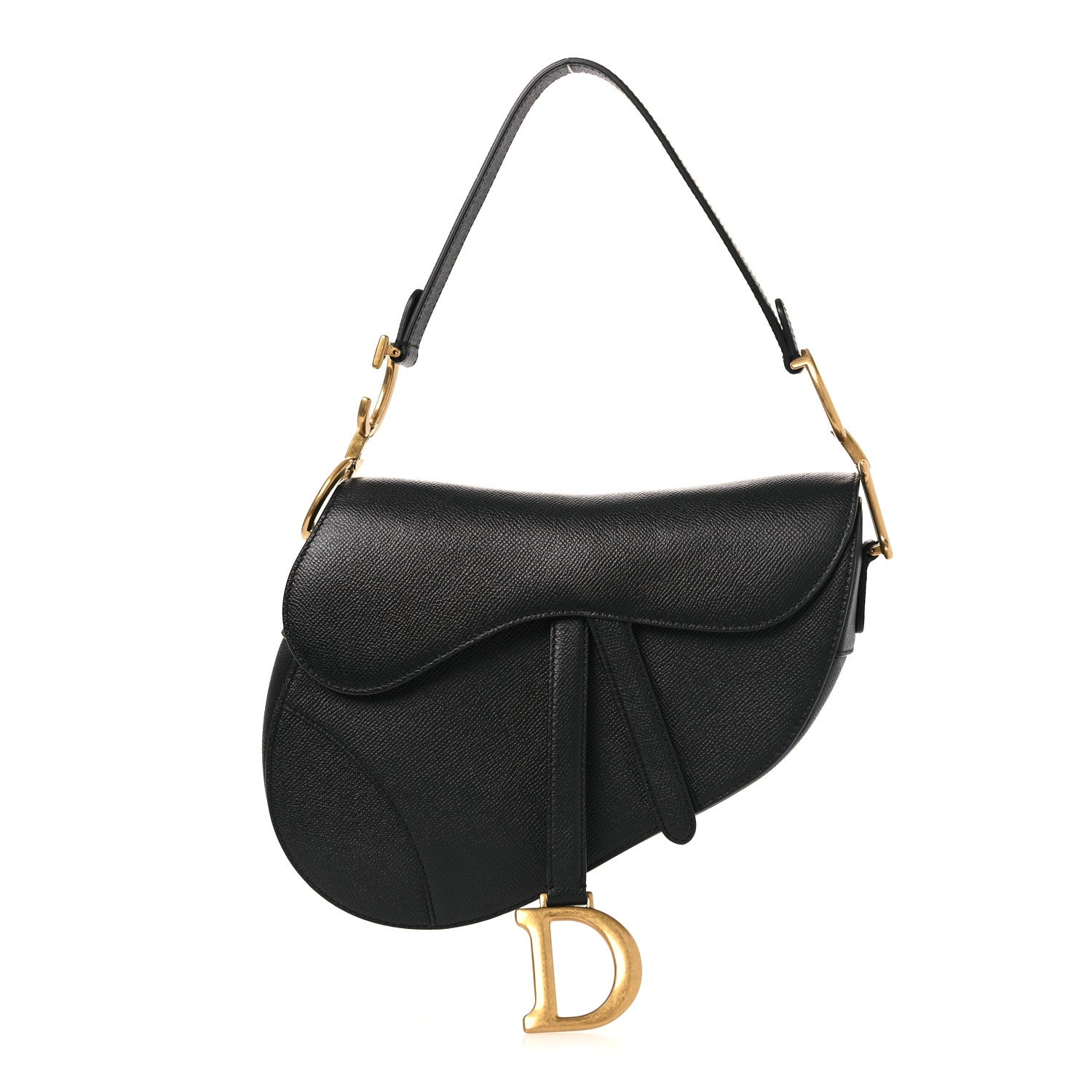 Christian Dior Grained Calfskin Saddle Bag Black 1 of 11