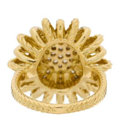 David Yurman 18K Yellow Gold Diamond 22mm Starburst Ring 51 5.75 3 of 4