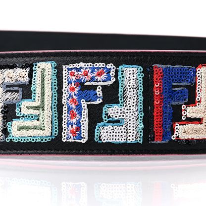 Fendi Calfskin Sequin Fun Fair Strap You Black Multicolor 6 of 6