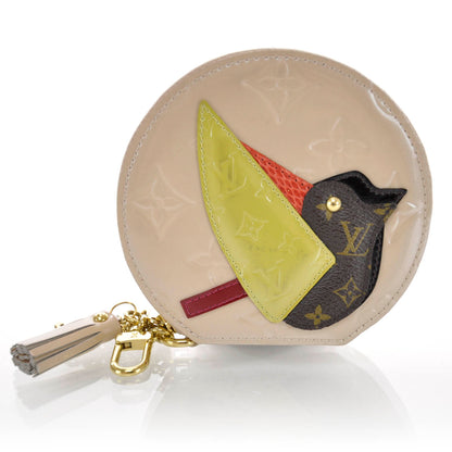 Louis Vuitton Vernis Animania Oiseau Songbird Coin Purse Rose Florentin 1 of 8