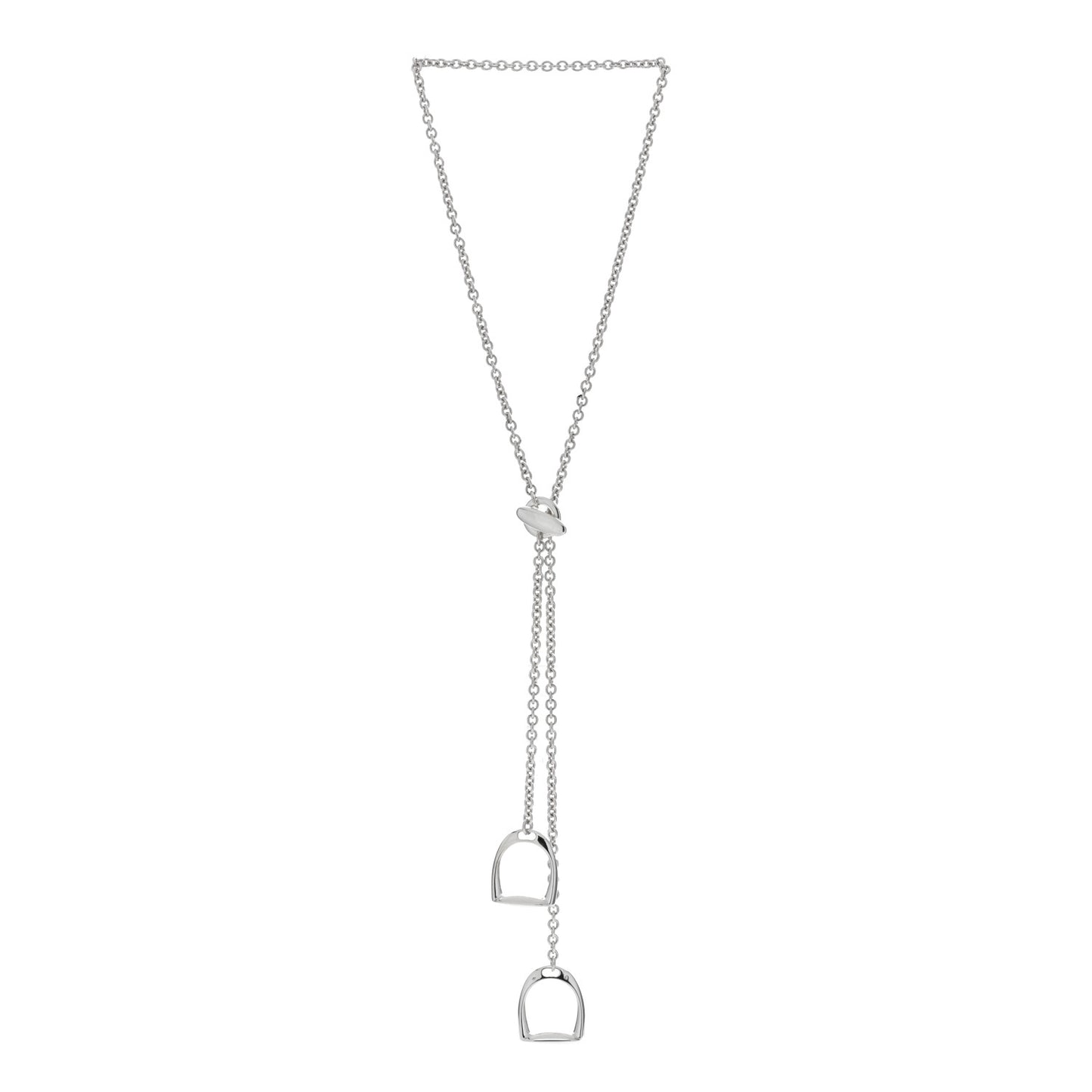 Sterling Silver Stirrup Lariat Necklace