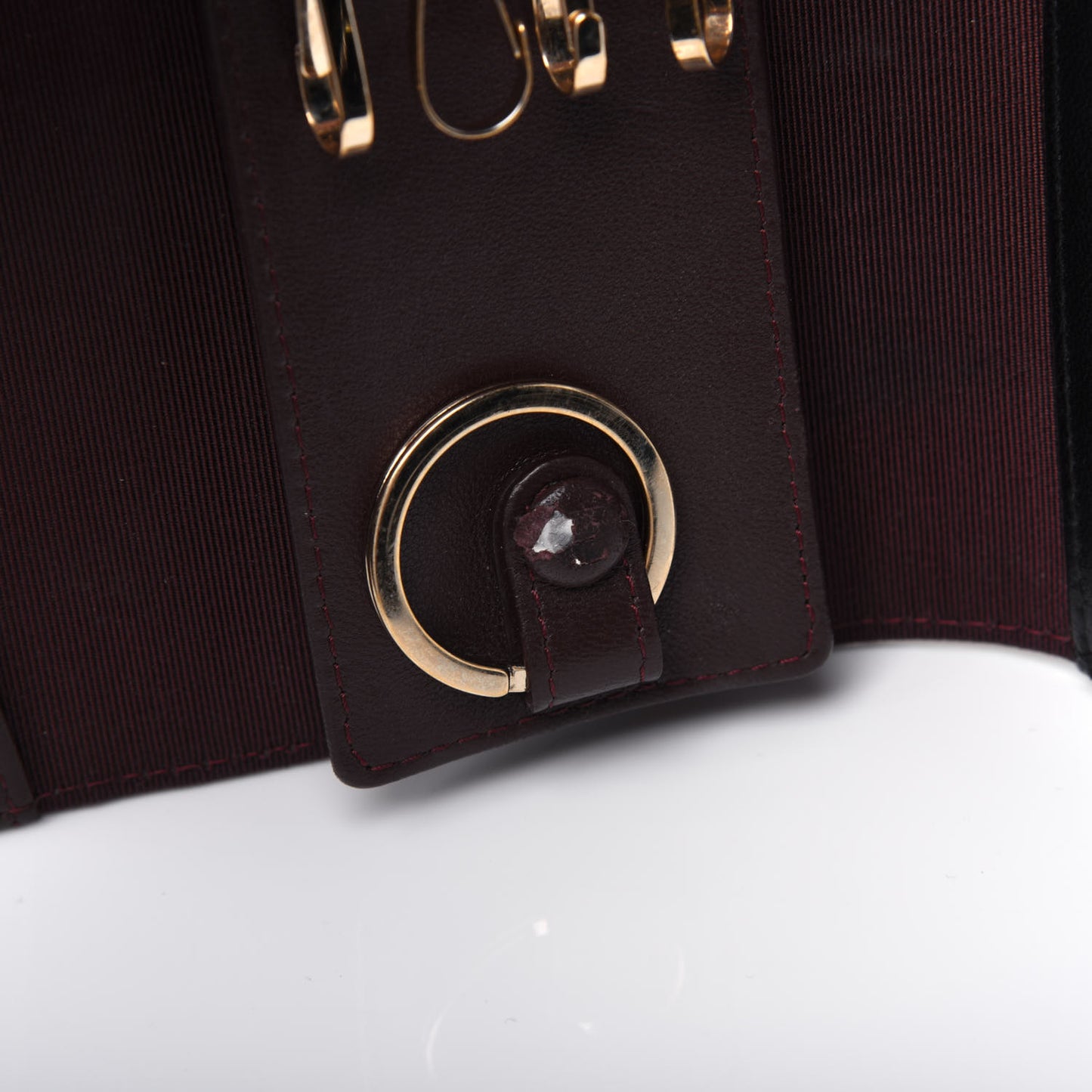 Lambskin Quilted 4 Key Holder Black