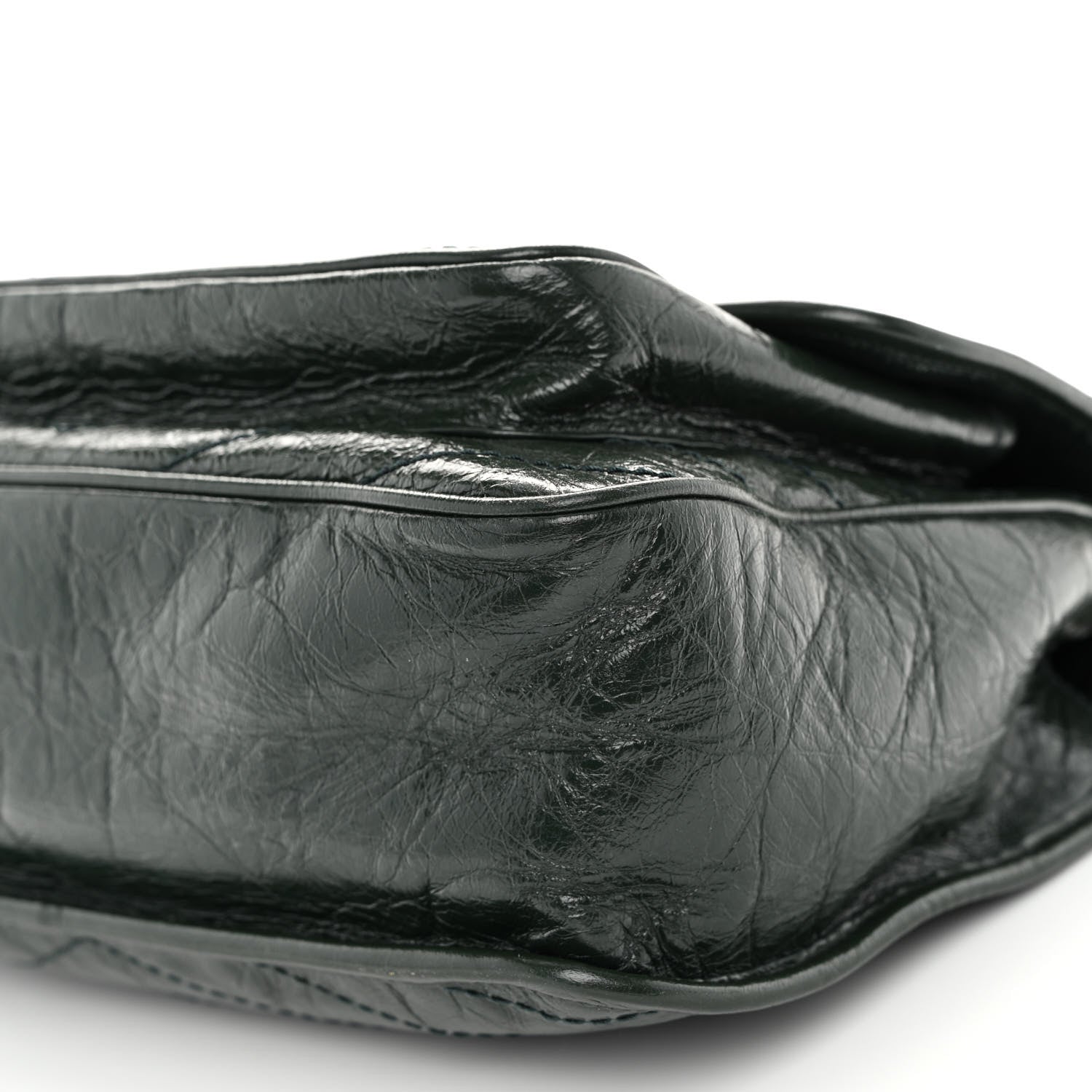 Saint Laurent Crinkled Calfskin Matelasse Monogram Medium Niki Chain Satchel Military Olive 9 of 11