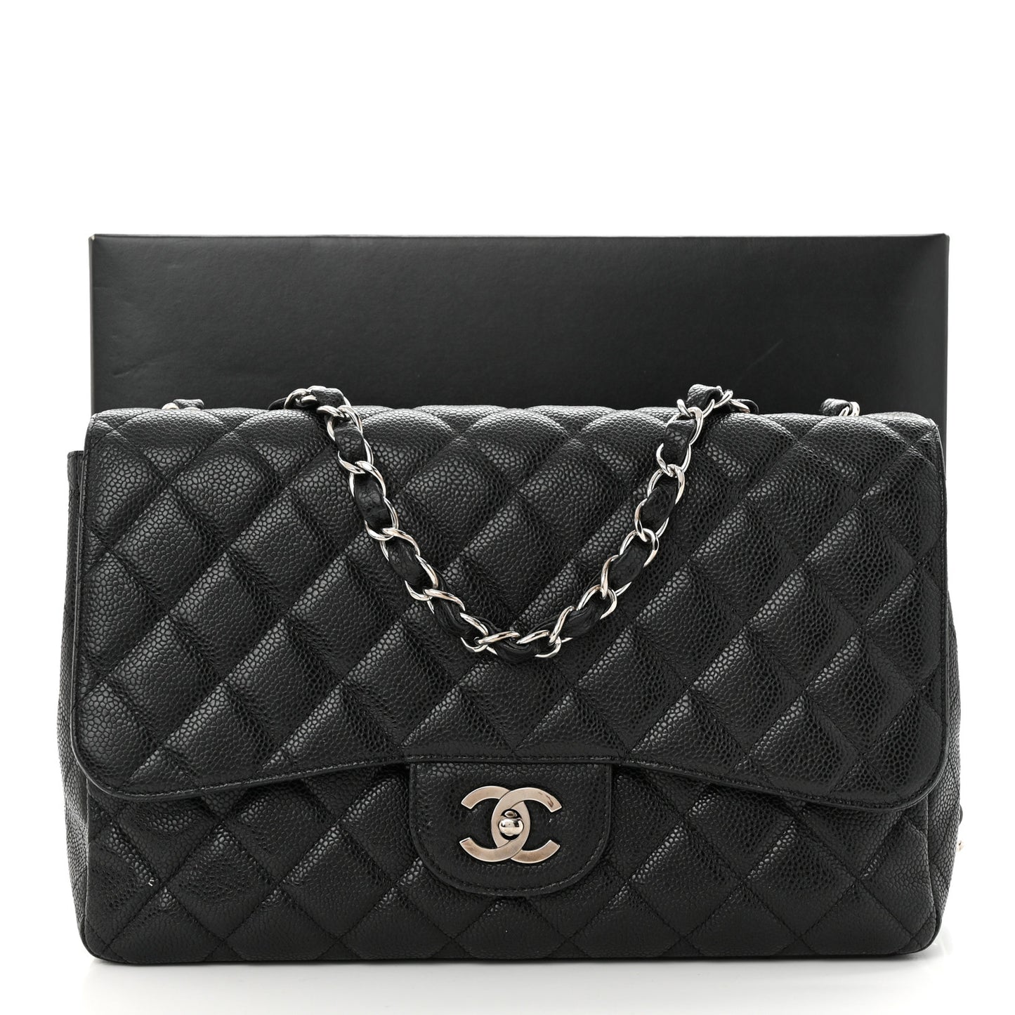 Caviar Quilted Jumbo Single Flap Black