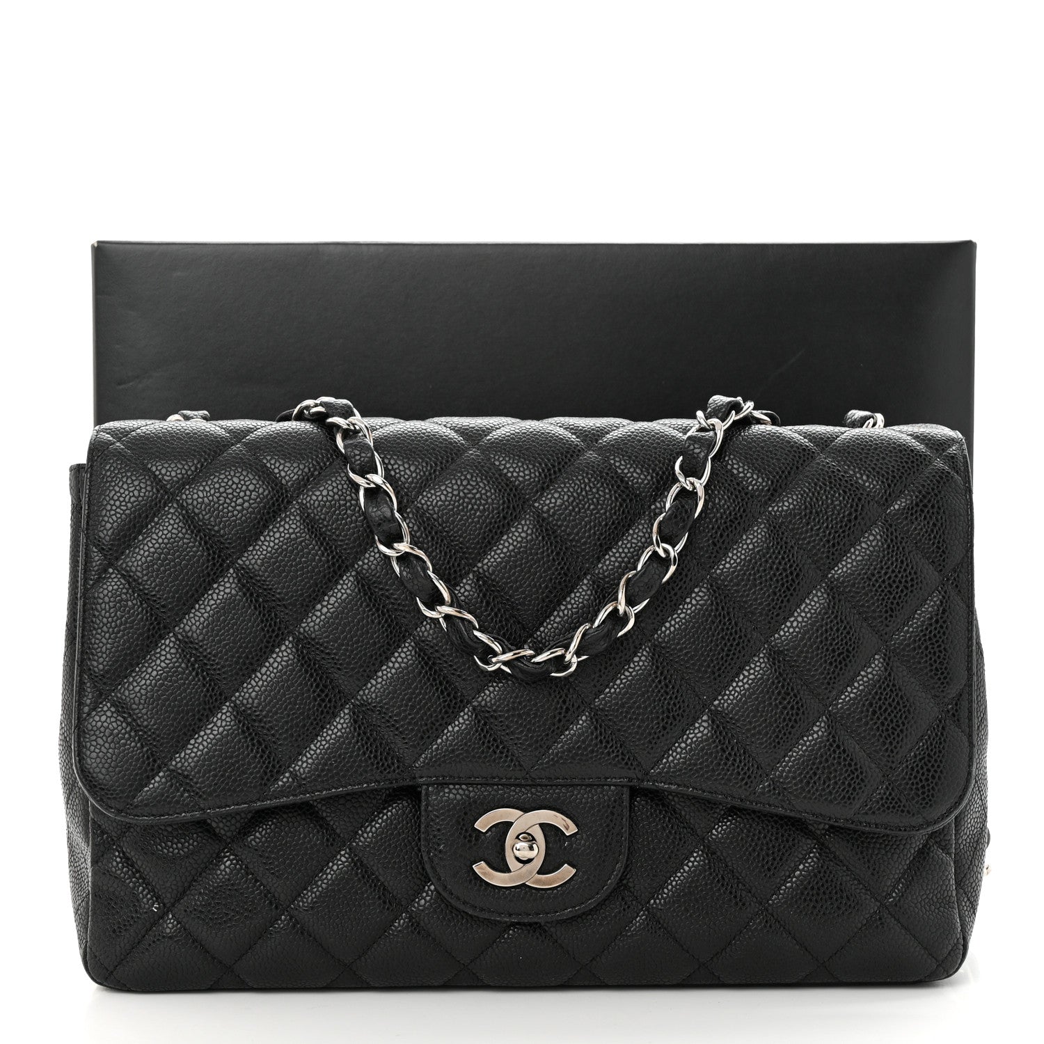 Chanel Caviar Quilted Jumbo Single Flap Black 15 of 15