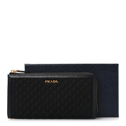 Prada Tessuto Nylon Quilted Zip Around Wallet Black 8 of 8