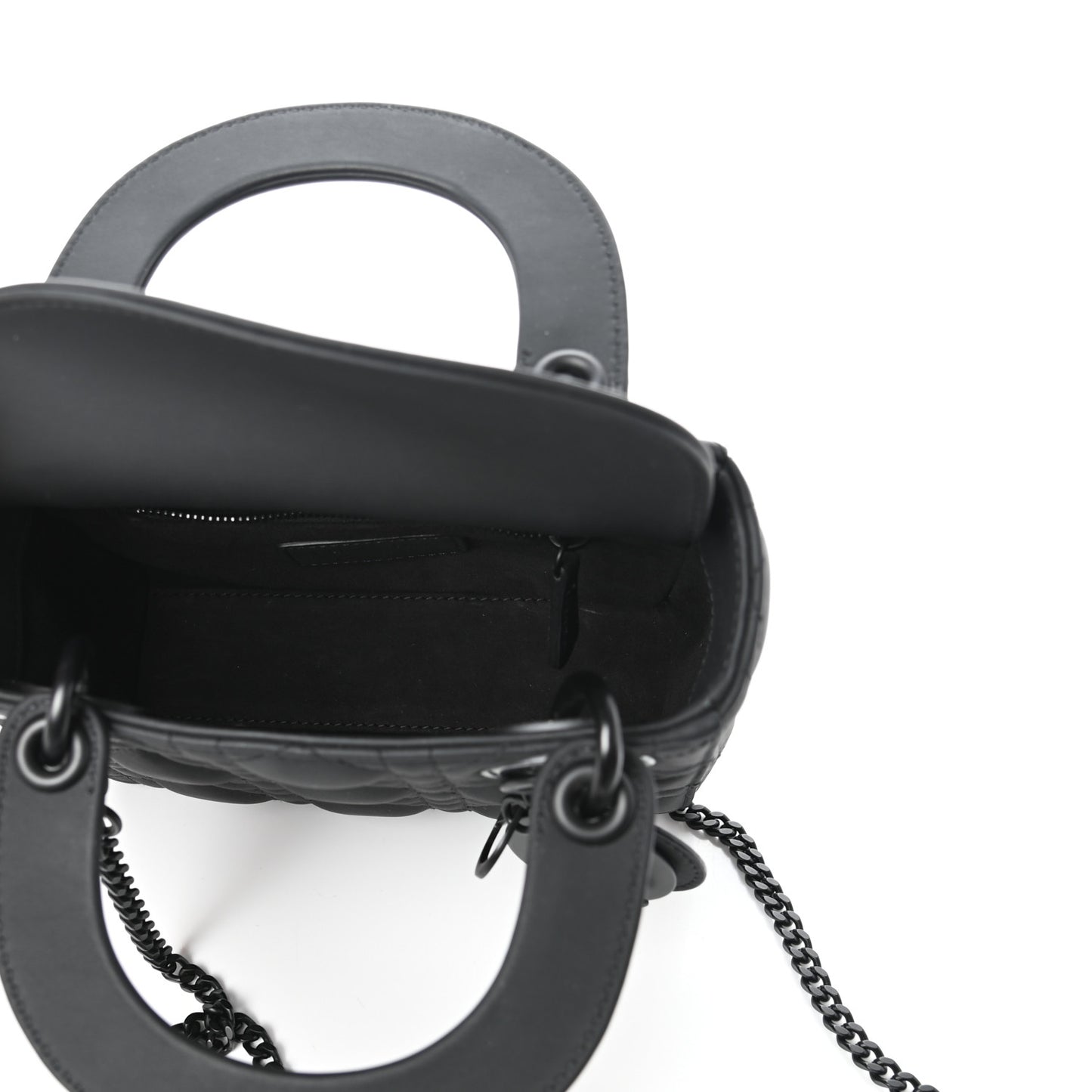 Ultra Matte Calfskin Cannage Mini Lady Dior Black