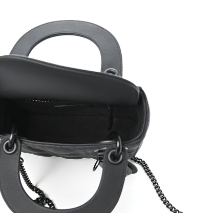 Christian Dior Ultra Matte Calfskin Cannage Mini Lady Dior Black 5 of 9
