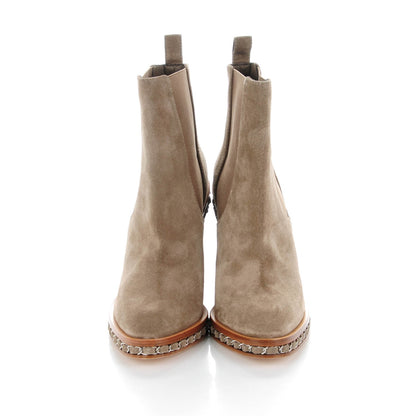 Chanel Suede Chain Around Elastic Boots 39.5 Light Brown 2 of 7
