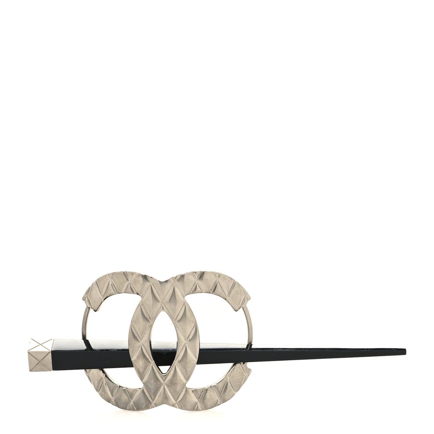 Quilted CC Hair Pin Ruthenium