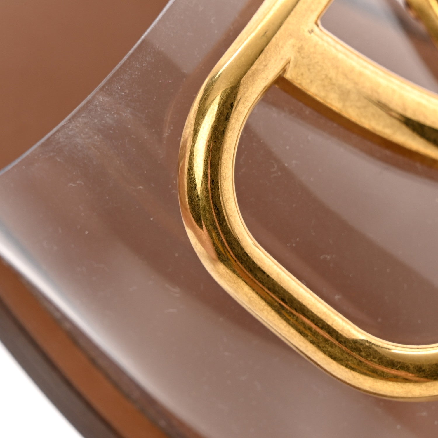 Valentino Garavani PVC Transparent Vlogo Flat Slide Sandals 37 Brown 10 of 14