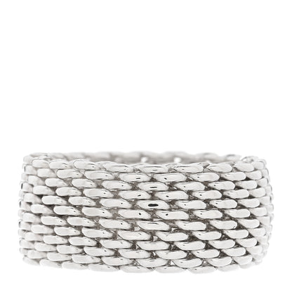 Tiffany Sterling Silver Somerset Mesh Ring 54 7 2 of 3