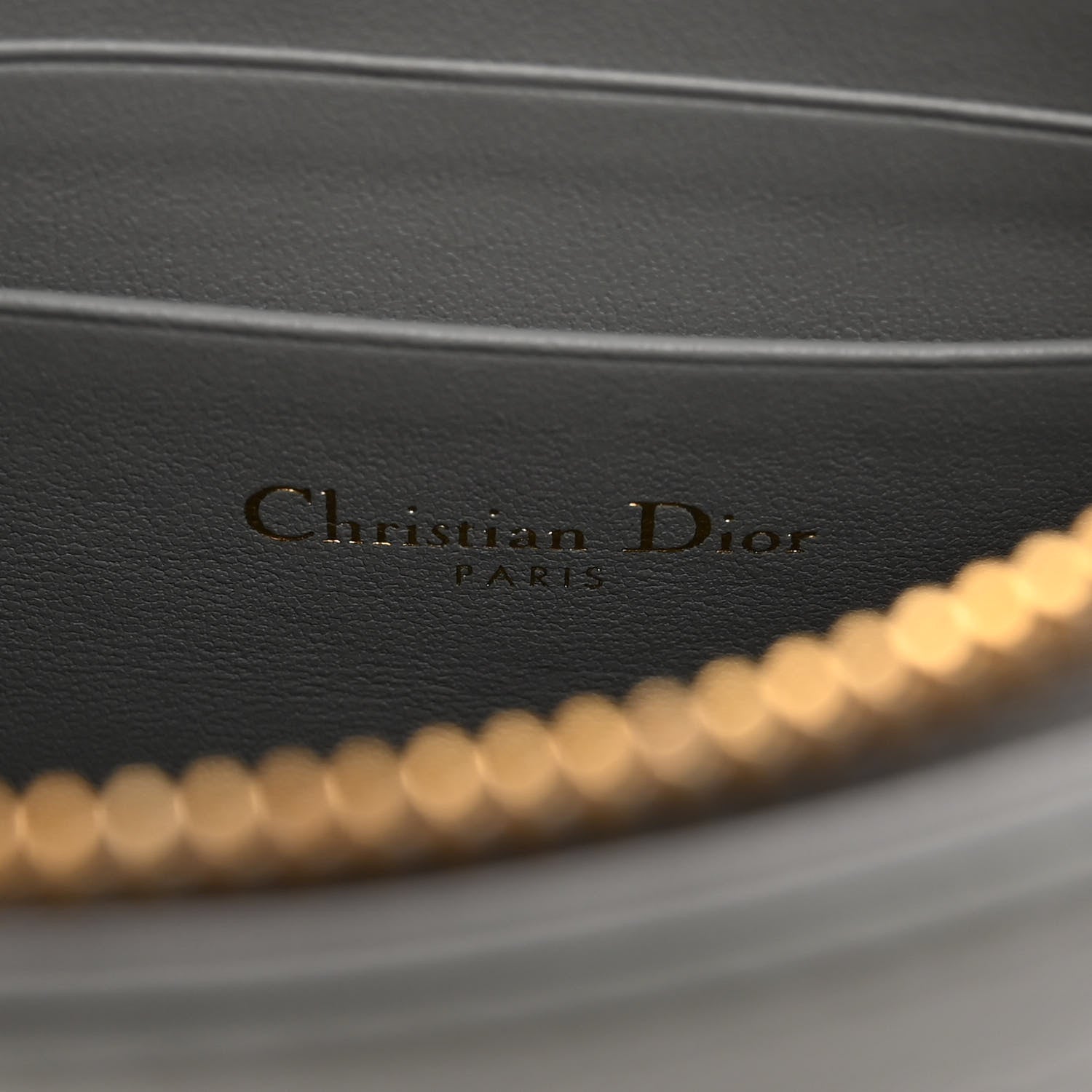 Christian Dior Calfskin Cannage Caro Zipped Pouch With Chain Grey 7 of 12