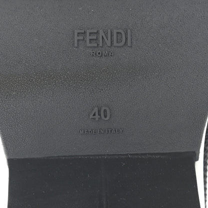 Fendi Stretch Yarn FF Stiff Band Rockoko Sneakers 40 Black White Tobacco 6 of 8