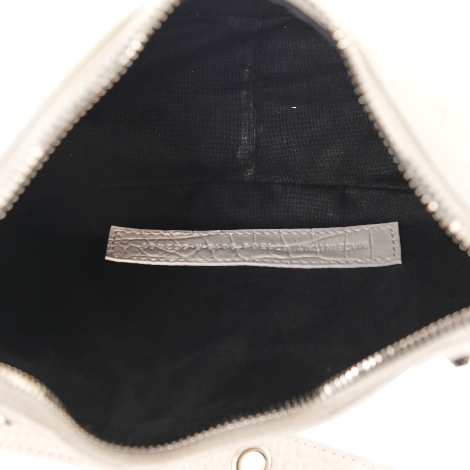 Balenciaga Extra Supple Calfskin Crocodile Embossed Le Cagole Shoulder Bag XS White 4 of 14