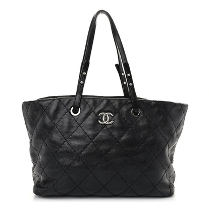 Chanel Glazed Calfskin Large On The Road Tote Black 1 of 10