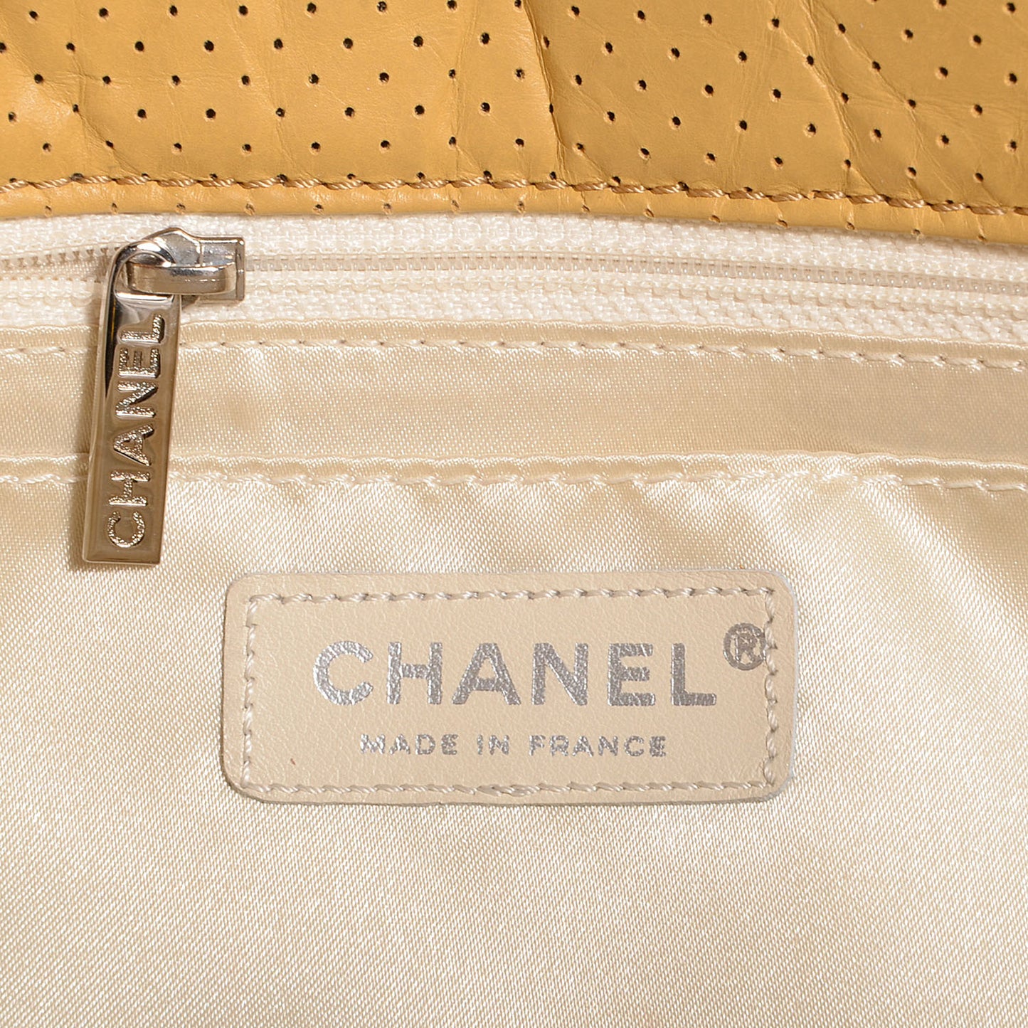 Aged Calfskin Perforated East West Flap Yellow