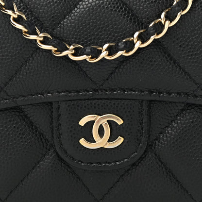 Chanel Caviar Quilted Flap Card Holder On Chain Black 9 of 13