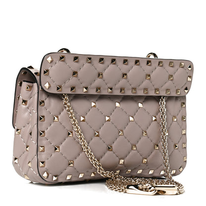 Valentino Garavani Nappa Small Rockstud Spike Shoulder Bag Poudre 3 of 11