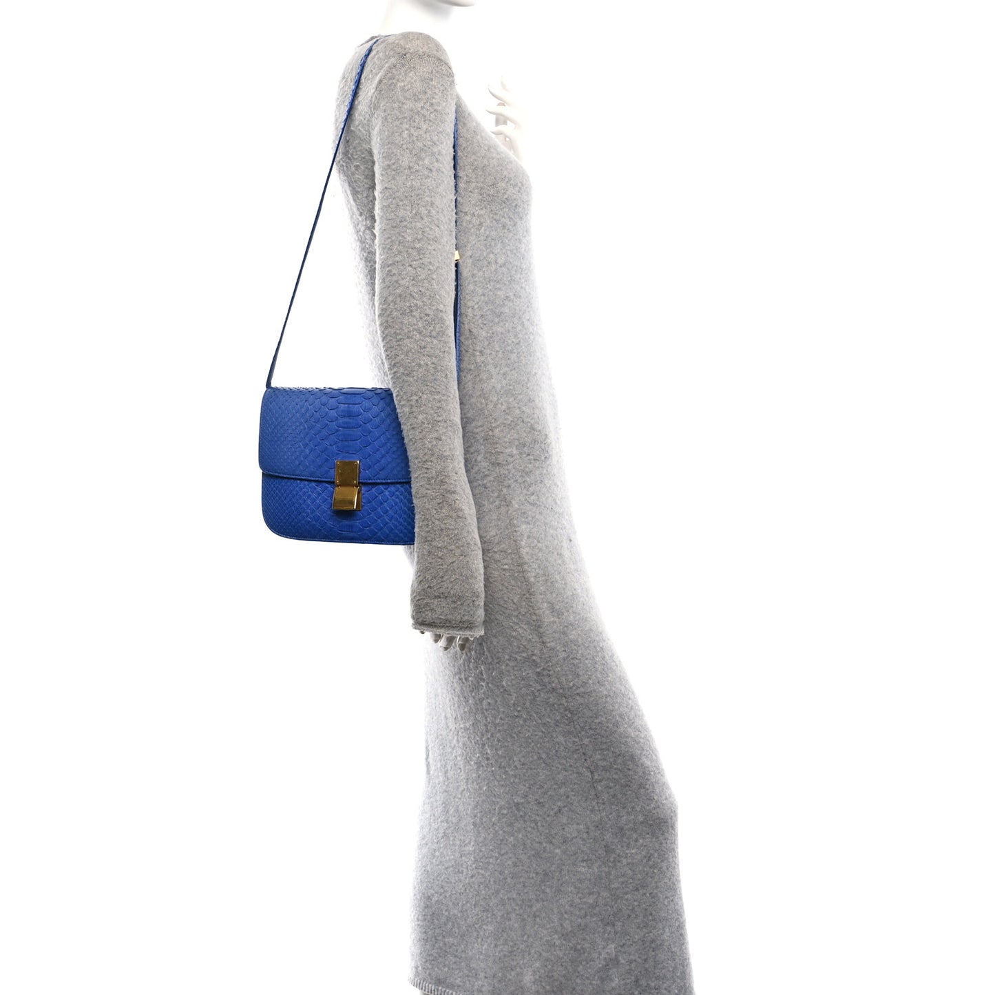 Snakeskin Medium Classic Box Flap Blue