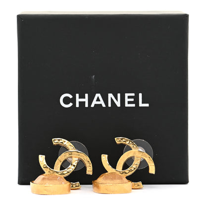 Chanel Metal Natural Stones CC Drop Earrings Gold 7 of 7