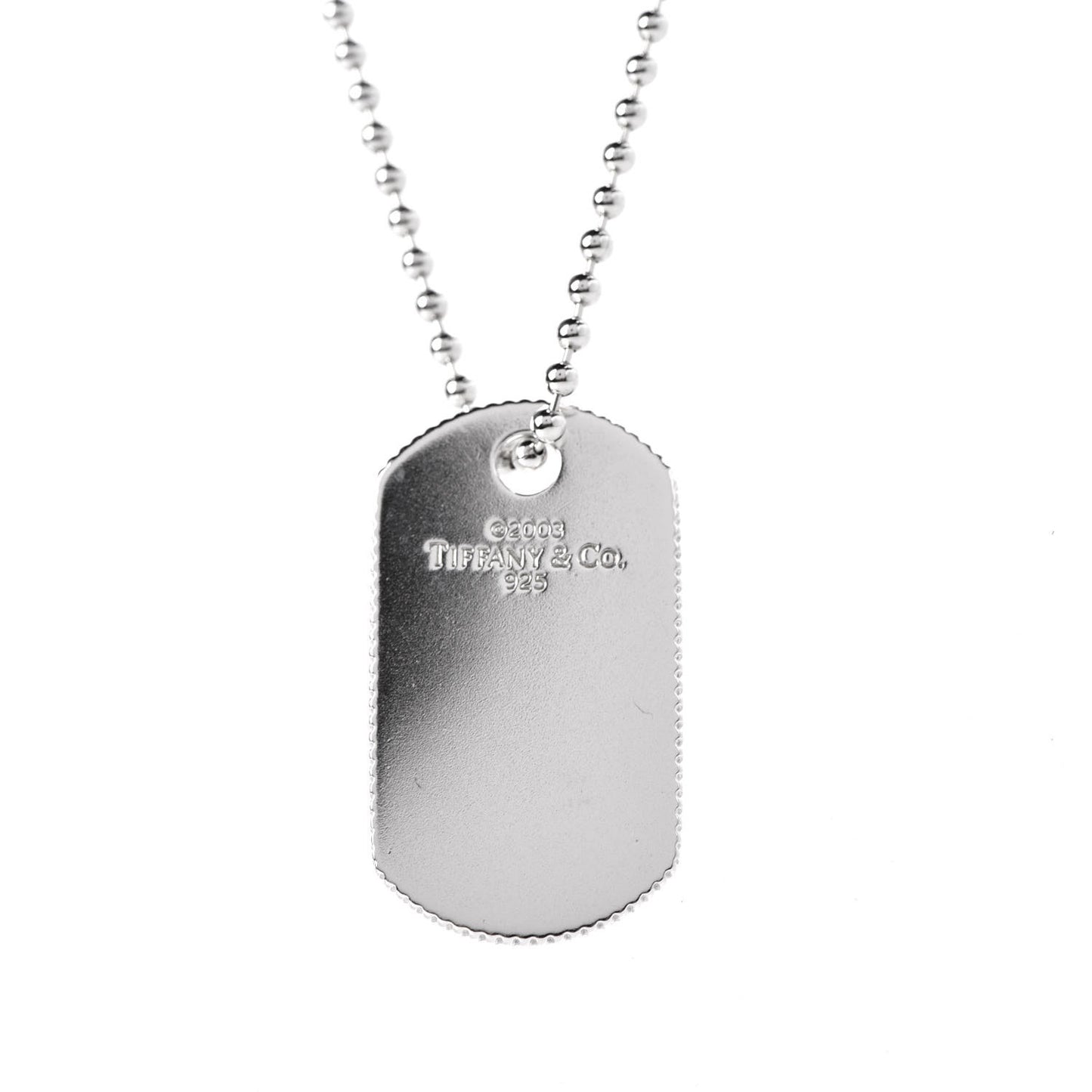 Sterling Silver Coin Edge Dog Tag Necklace