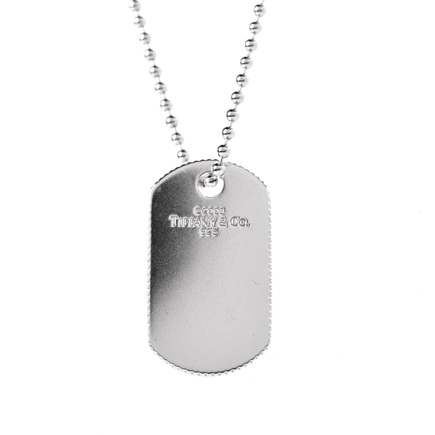Tiffany Sterling Silver Coin Edge Dog Tag Necklace 4 of 6