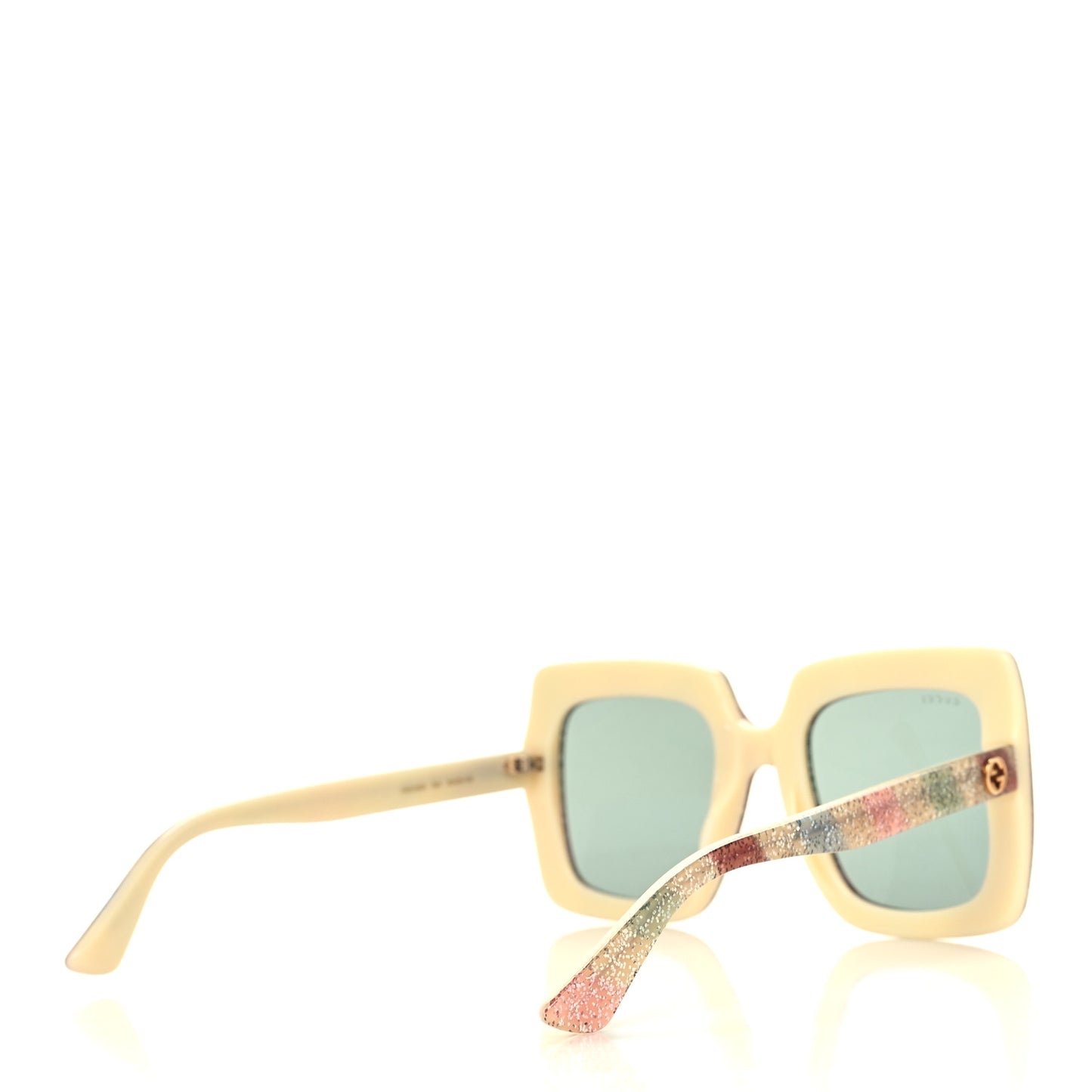 Square Frame Stripe Glitter GG0328S Sunglasses Ivory Multicolor