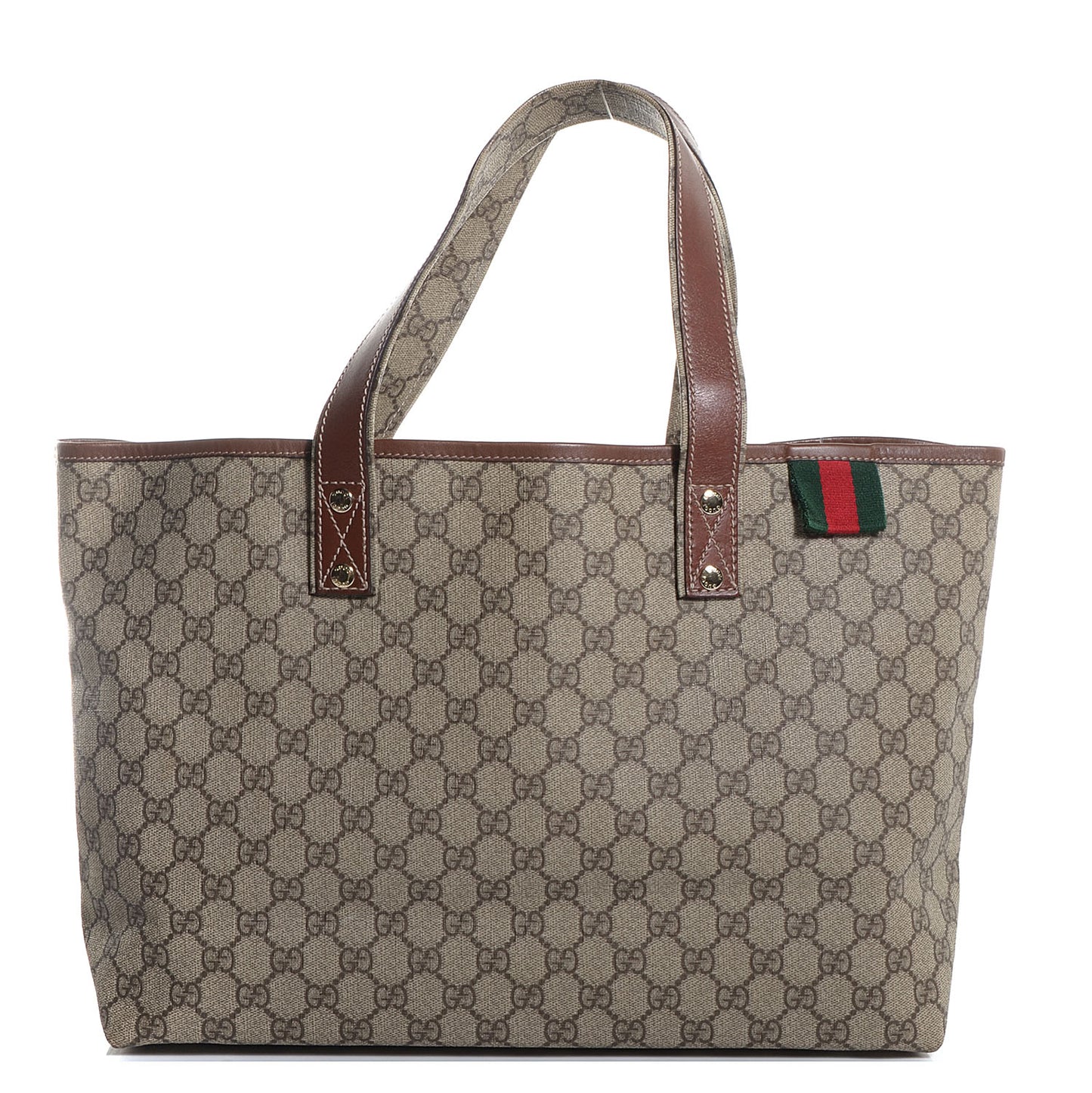 GG Plus Monogram Medium Signature Web Loop Tote Light Brown