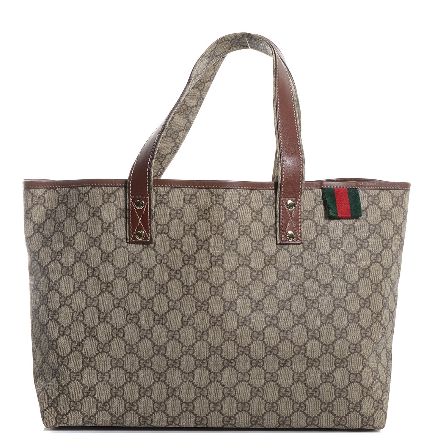 Gucci GG Plus Monogram Medium Signature Web Loop Tote Light Brown 1 of 7