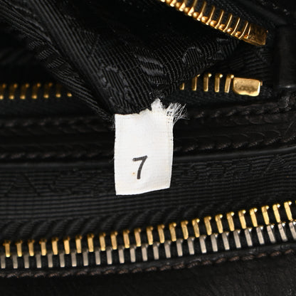 Prada Glace Calf Studded Tote Black 6 of 9