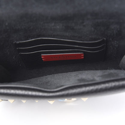 Valentino Garavani Grainy Calfskin Rockstud Double Flap Belt Bag Black 4 of 8