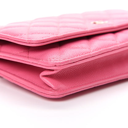Chanel Caviar Quilted Wallet on Chain WOC Pink 9 of 12