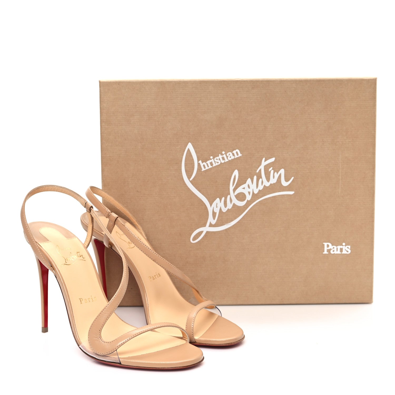 Christian Louboutin Nappa Rosalie 100 Sandals 38.5 Nude 8 of 8
