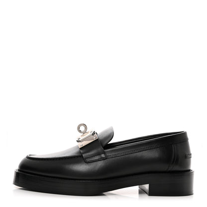 Hermes Calfskin Womens Hot Loafer 37 Black 1 of 9