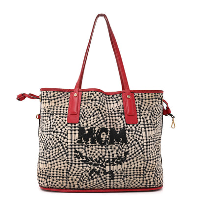 MCM Visetos Medium Liz Reversible Shopper Tote Ruby Red 3 of 20