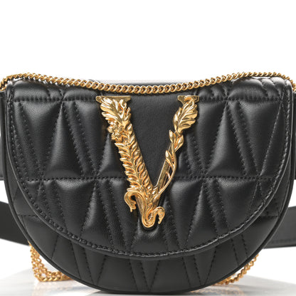 Versace Nappa Quilted Virtus Belt Bag Black 8 of 12