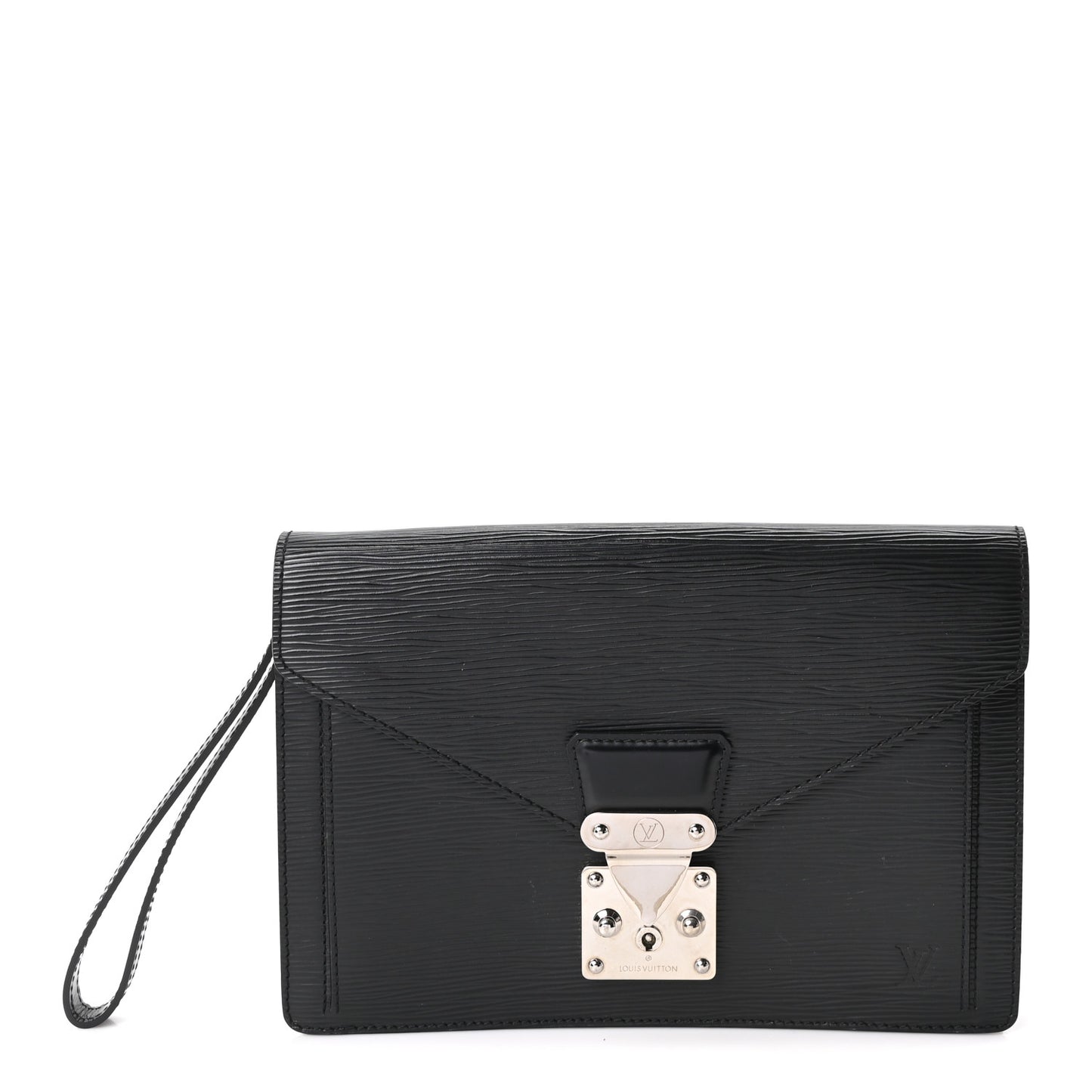 Epi Pochette Sellier Dragonne Clutch Black