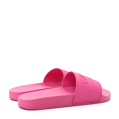 Gucci Rubber Logo Stamped Mens Slide Sandals 9 Fuchsia 4 of 12