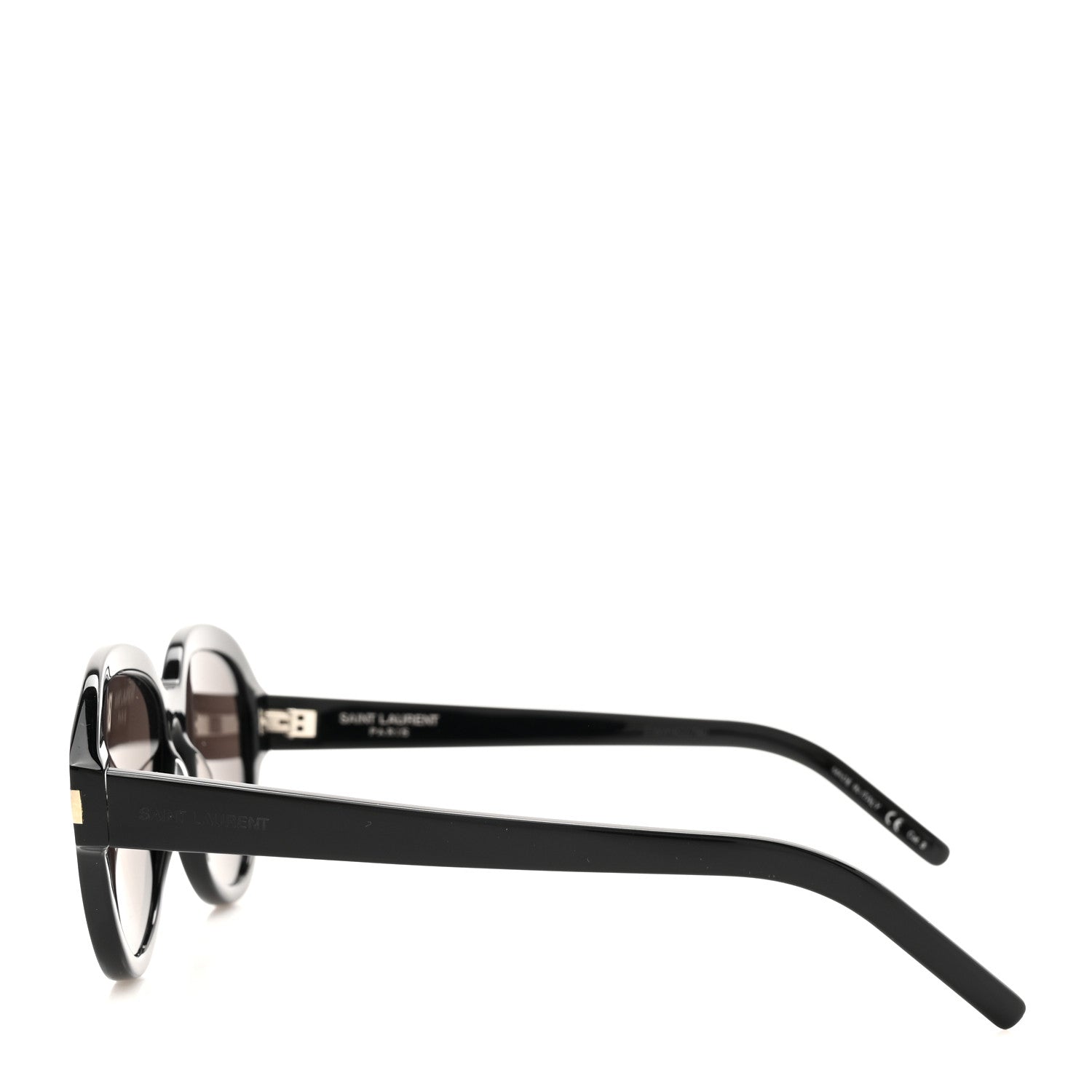 Saint Laurent Acetate Round Sunglasses SL400 Black 3 of 7