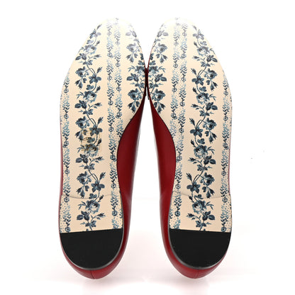 Gucci Malaga Kid Elaphe Yva Ballet Flats 38 Hibiscus Red 6 of 10